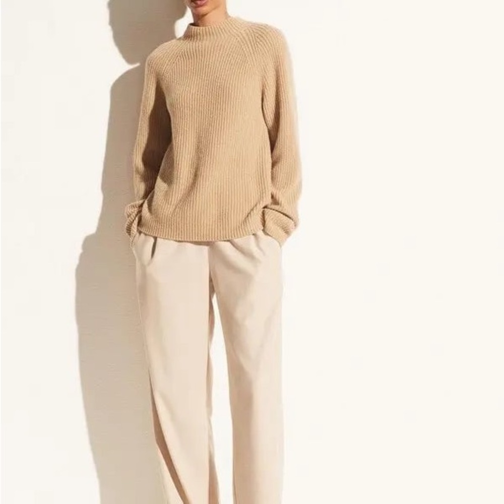 Vince Cashmere Mock Neck Shaker Rib Pullover